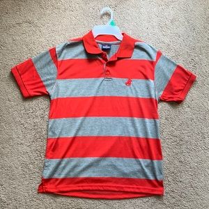 Brand new red and gray striped Pacific polo club polo shirt size medium
